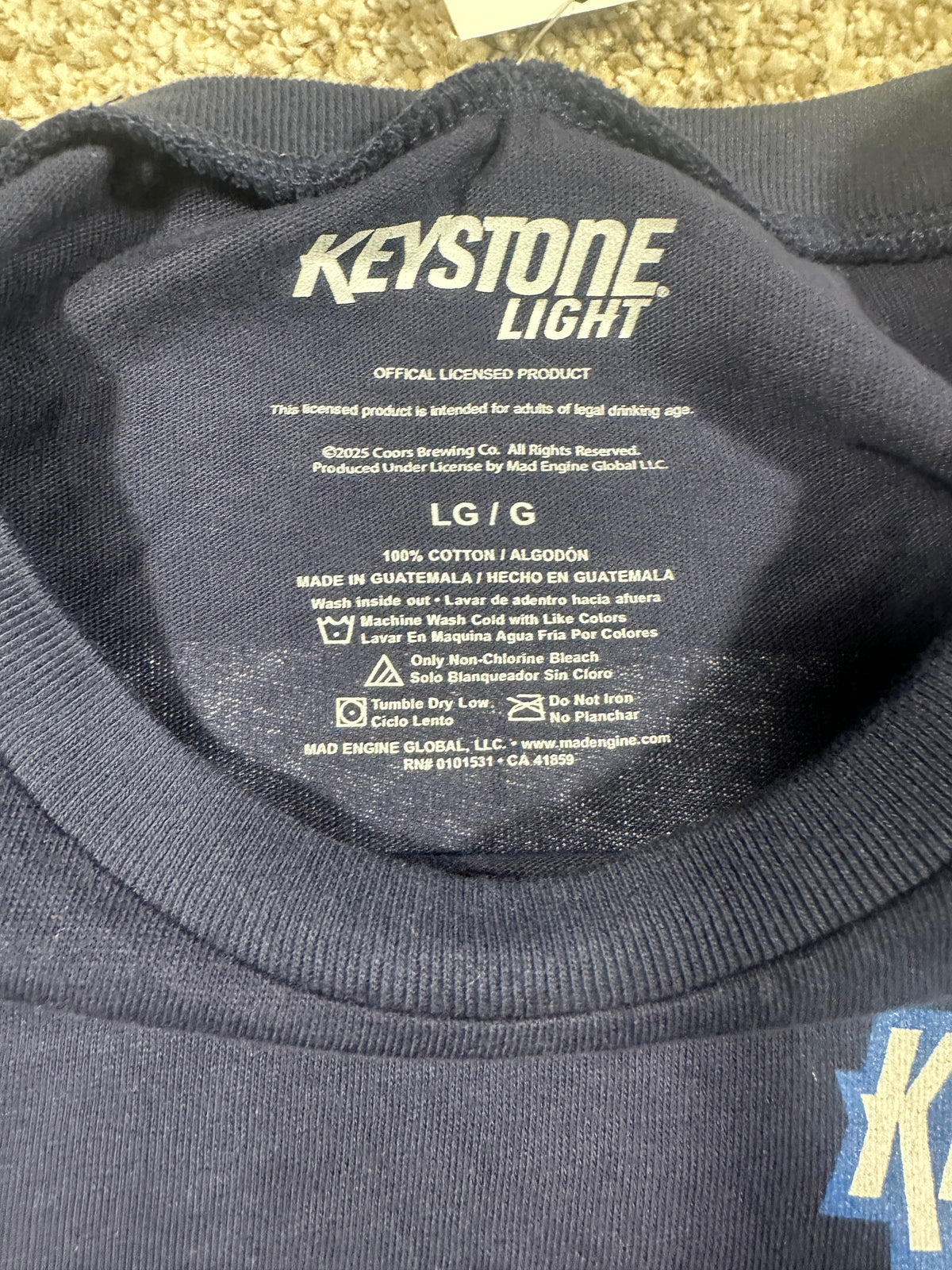 Keystone Light Bass Graphic T Shirt Navy Size L — photo 3