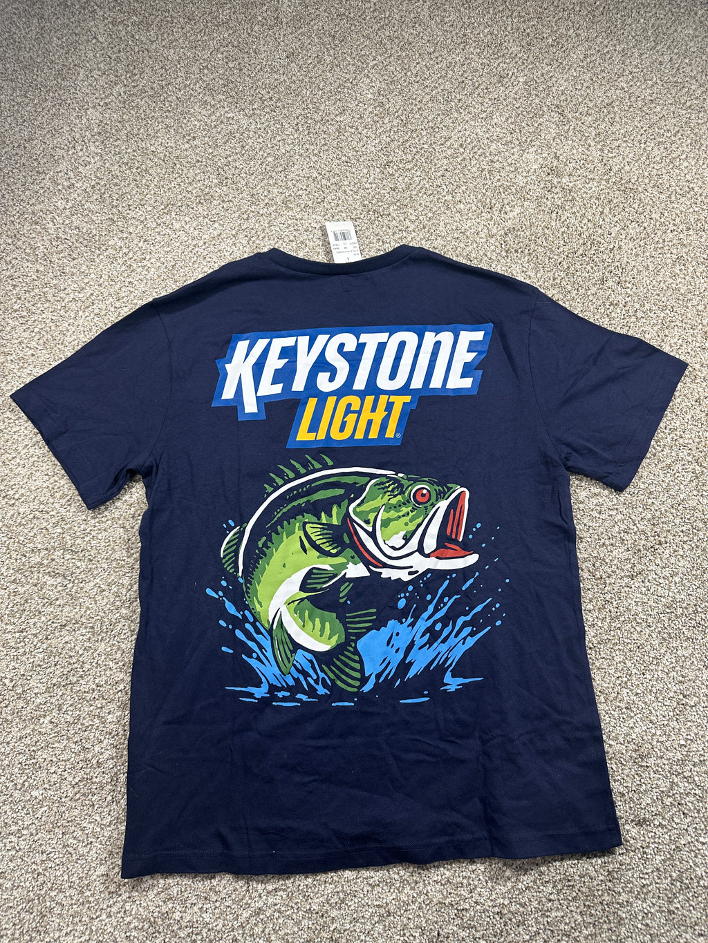 Keystone Light Bass Graphic T Shirt Navy Size L — photo 4