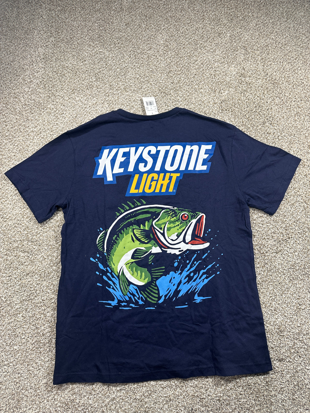 Keystone Light Bass Graphic T Shirt Navy Size L — photo 4
