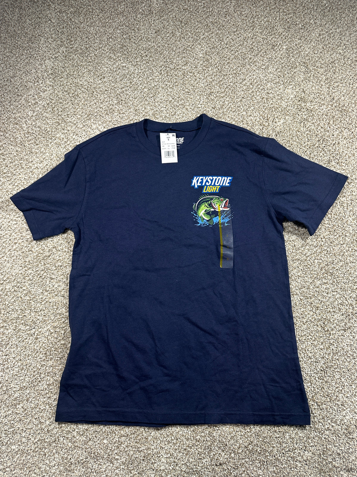 Keystone Light Bass Graphic T Shirt Navy Size S — photo 1