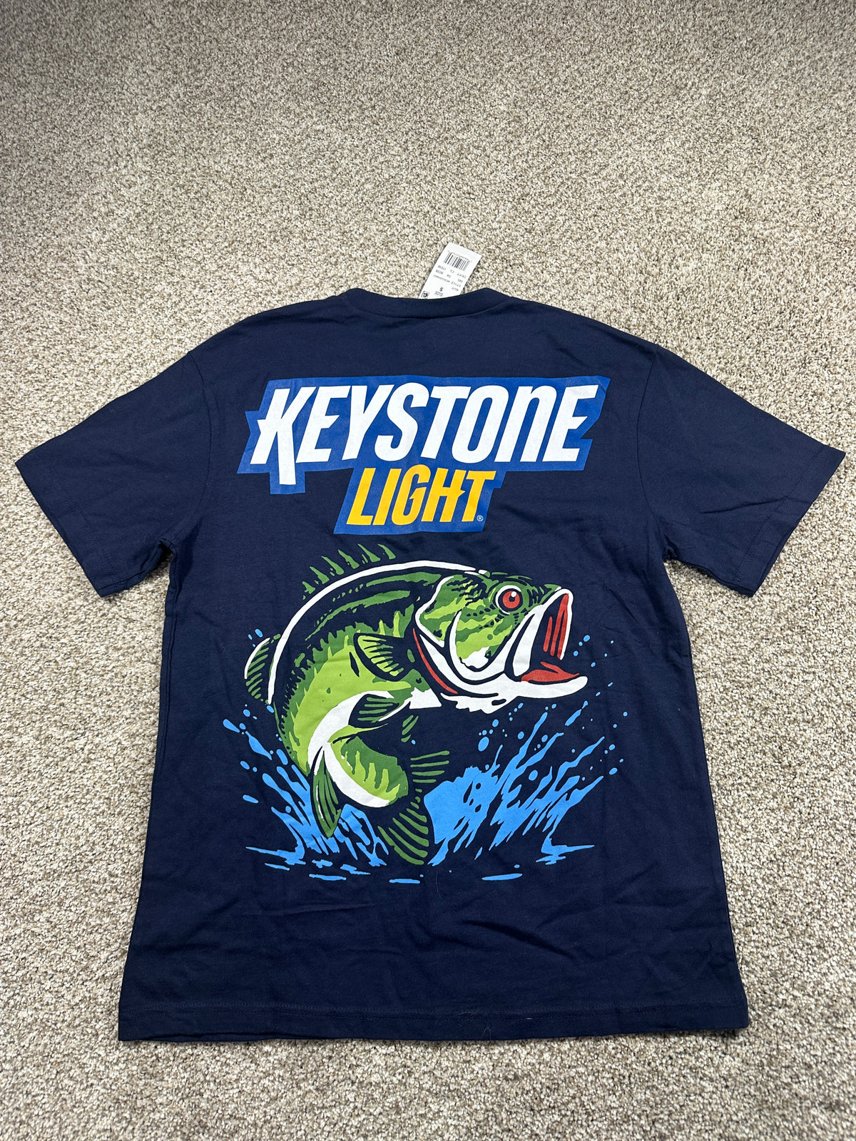 Keystone Light Bass Graphic T Shirt Navy Size S — photo 4