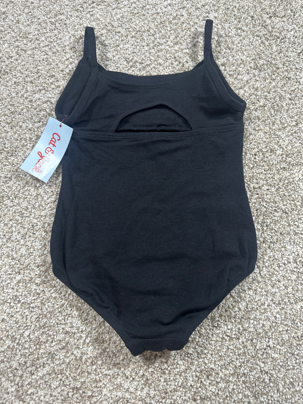 Cat & Jack girls black cami leotard, size S 6/7