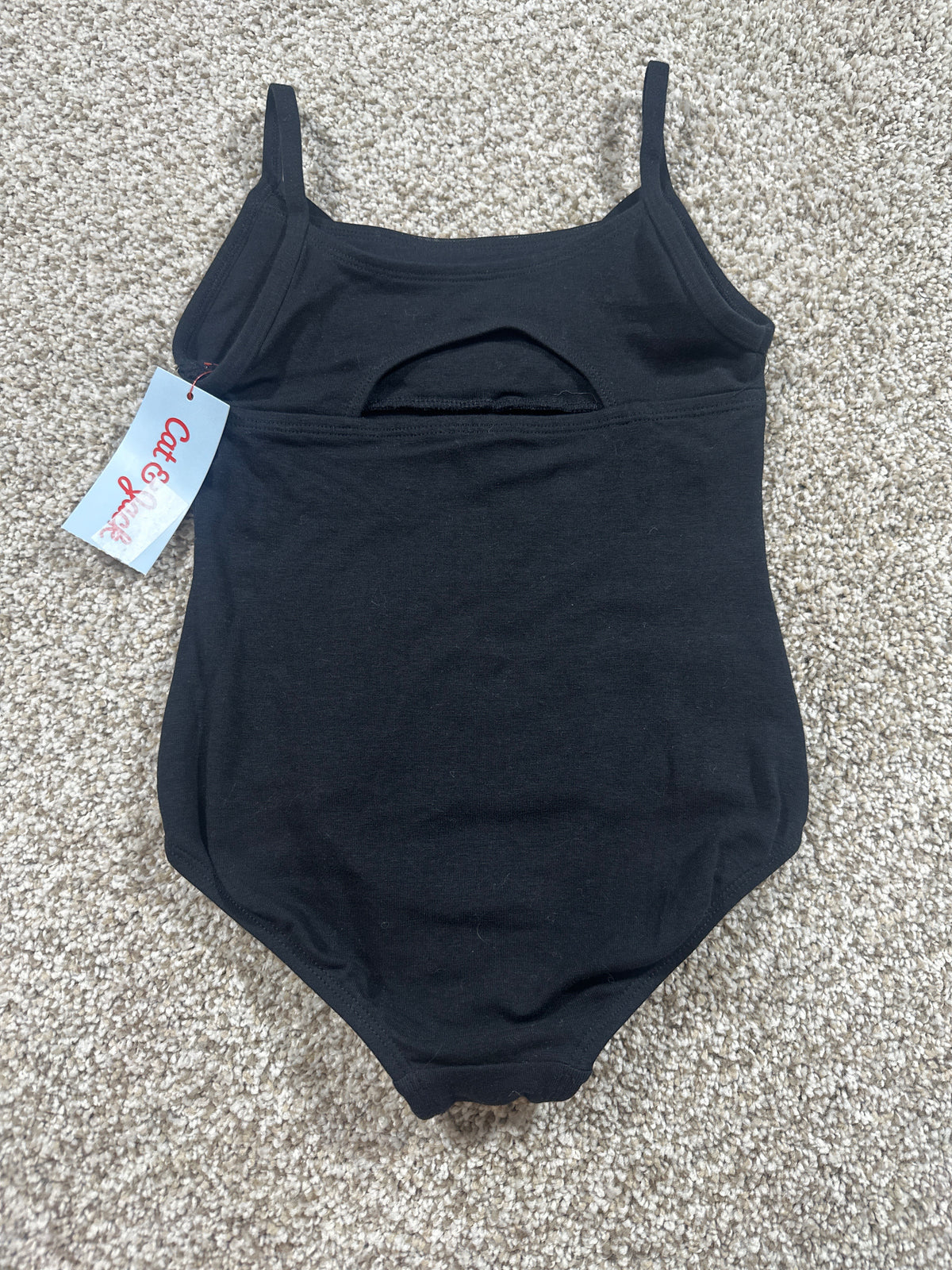 Cat & Jack girls black cami leotard, size S 6/7