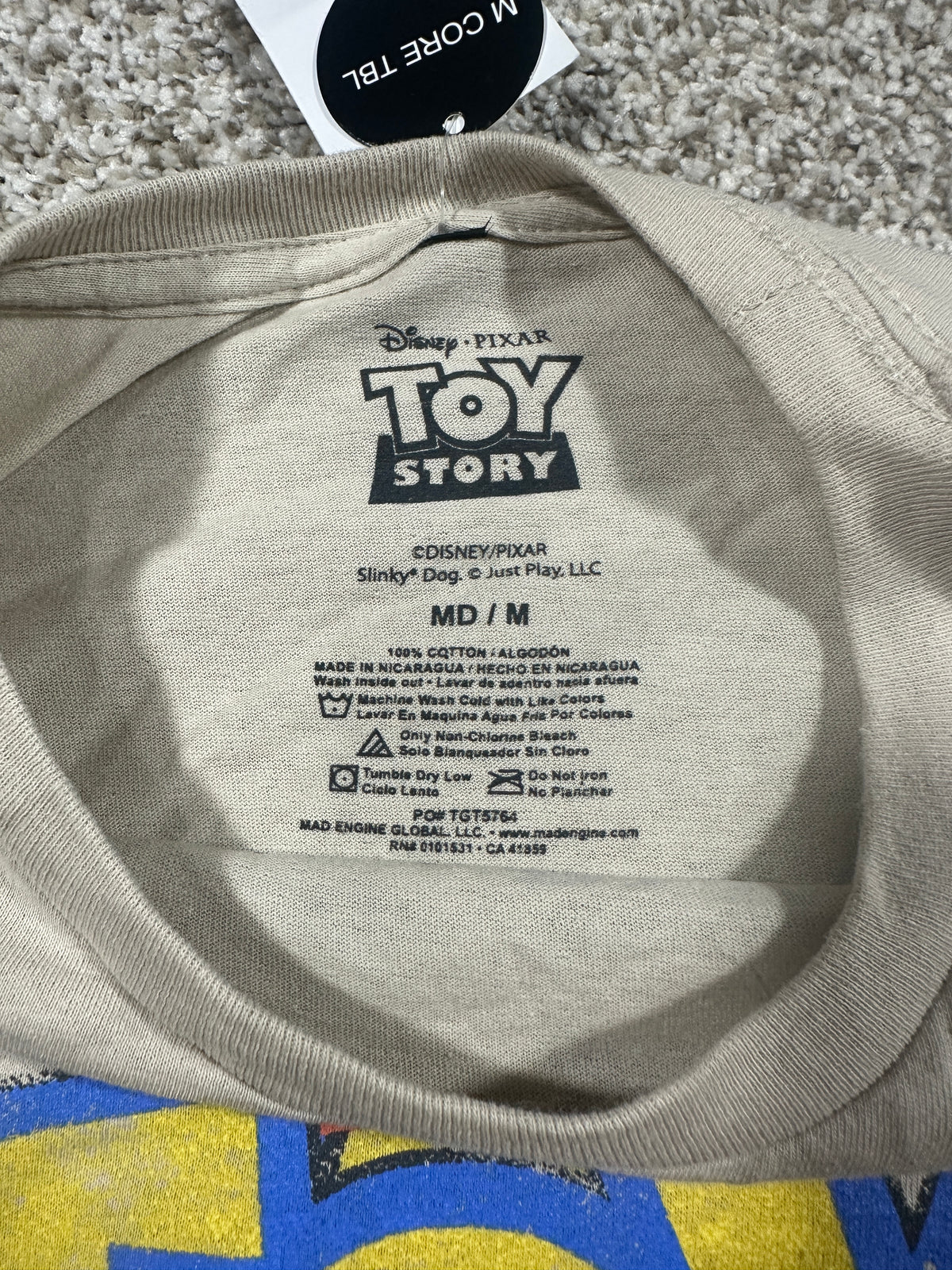 Disney Pixar Toy Story Graphic T-Shirt Mens Medium care tag