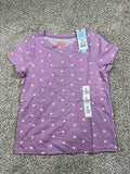 Cat & Jack Girls Purple Hearts Short Sleeve T Shirt Size M 8 — photo 1