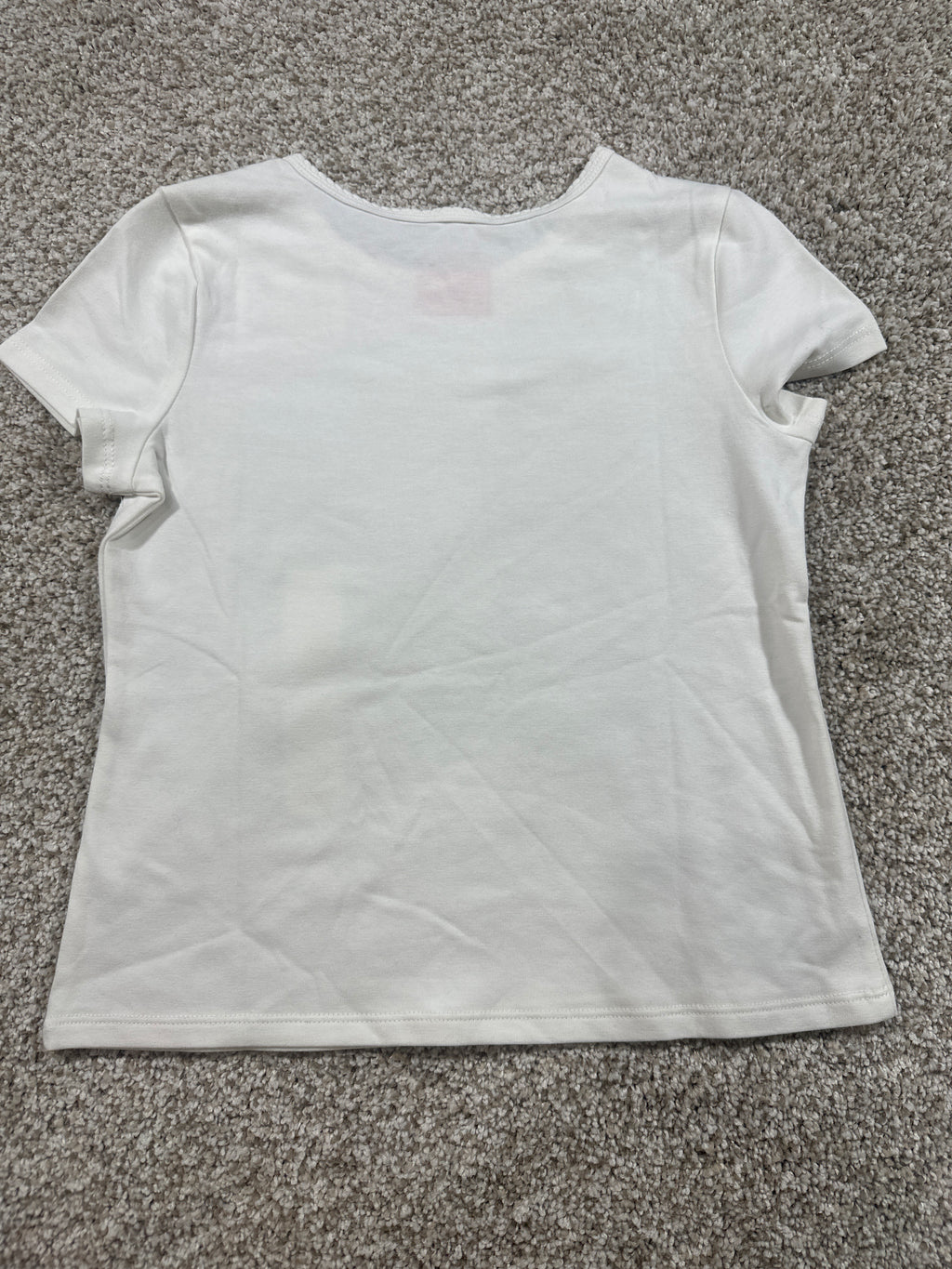 Cat & Jack girls cream fitted short-sleeve T-shirt size M 8