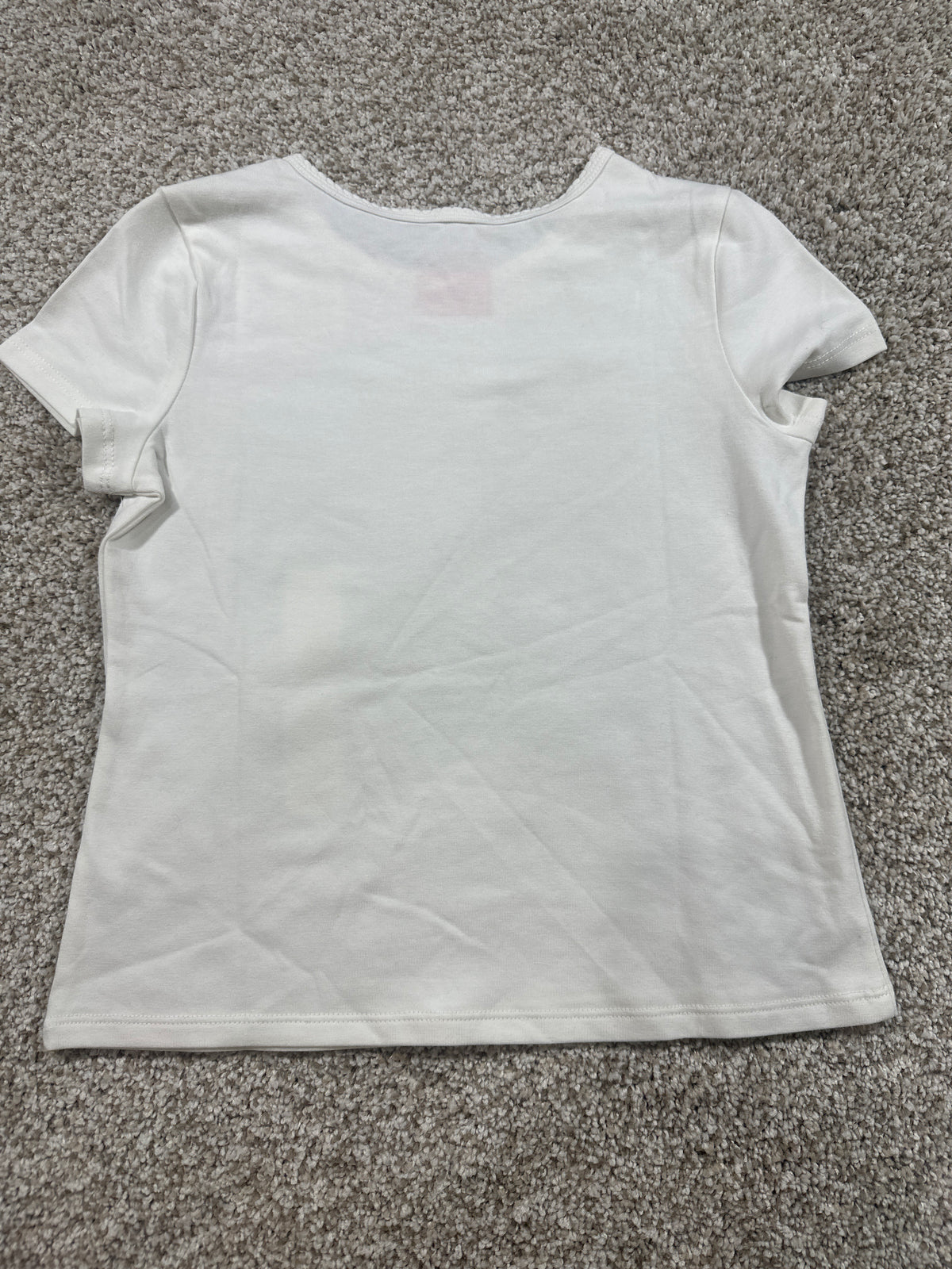 Cat & Jack girls cream fitted short-sleeve T-shirt size M 8