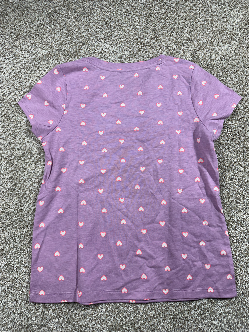 Cat & Jack Girls Purple Hearts Short Sleeve T Shirt Size M 8 — photo 4