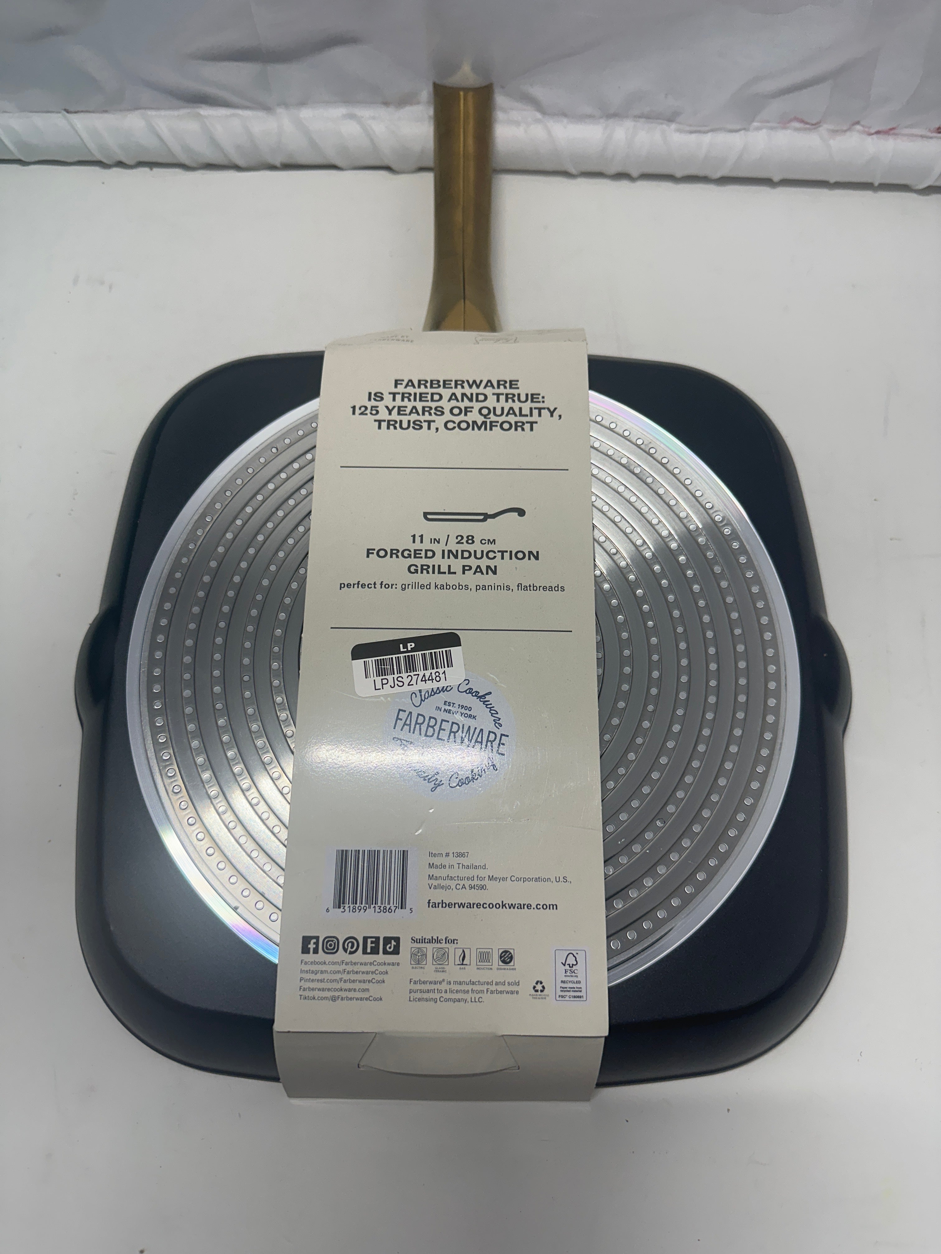 Farberware Premium Ceramic Nonstick Grill Pan – 11 Inch