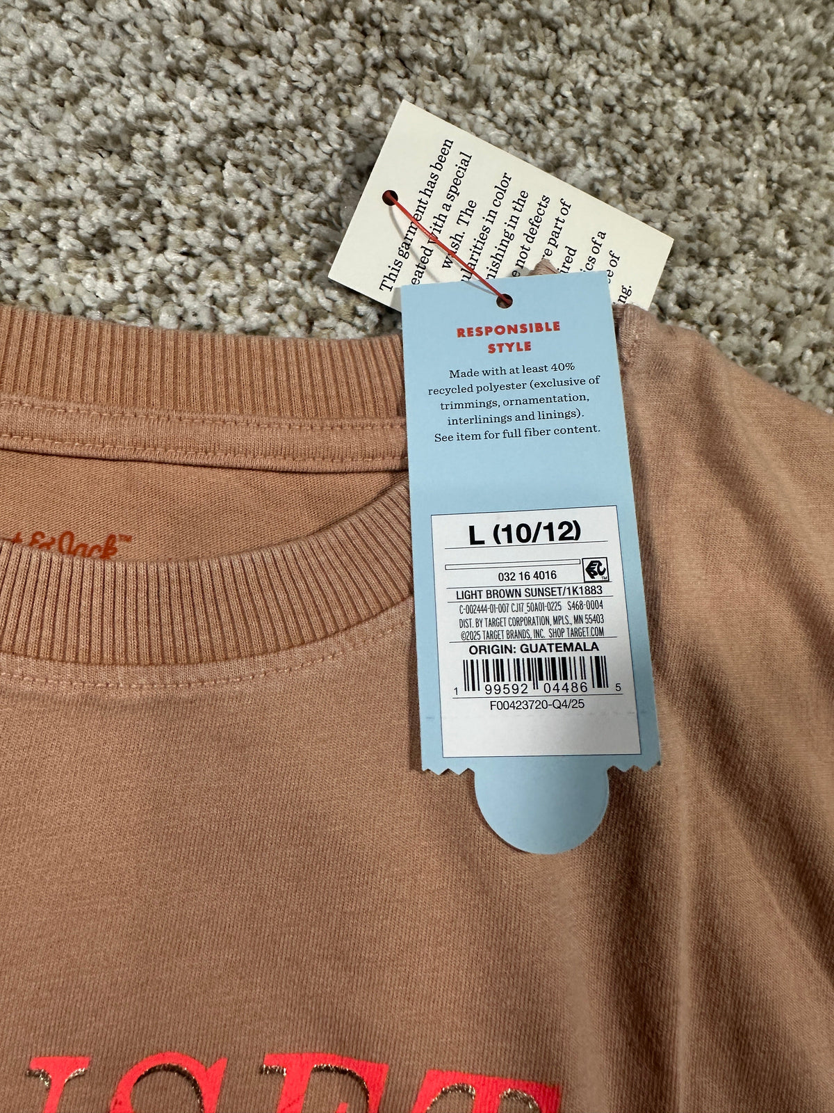Cat & Jack Sunset Chaser relaxed T shirt size L 10 12
