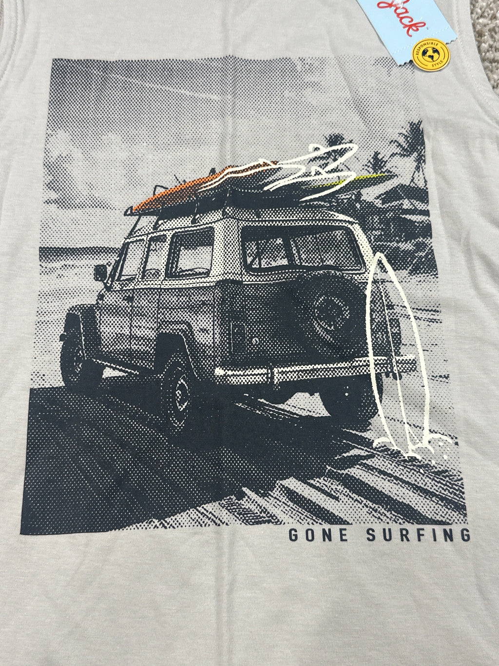 Cat & Jack Warm Gray Gone Surfing Sleeveless Tank Top Size M 8 - Photo 2