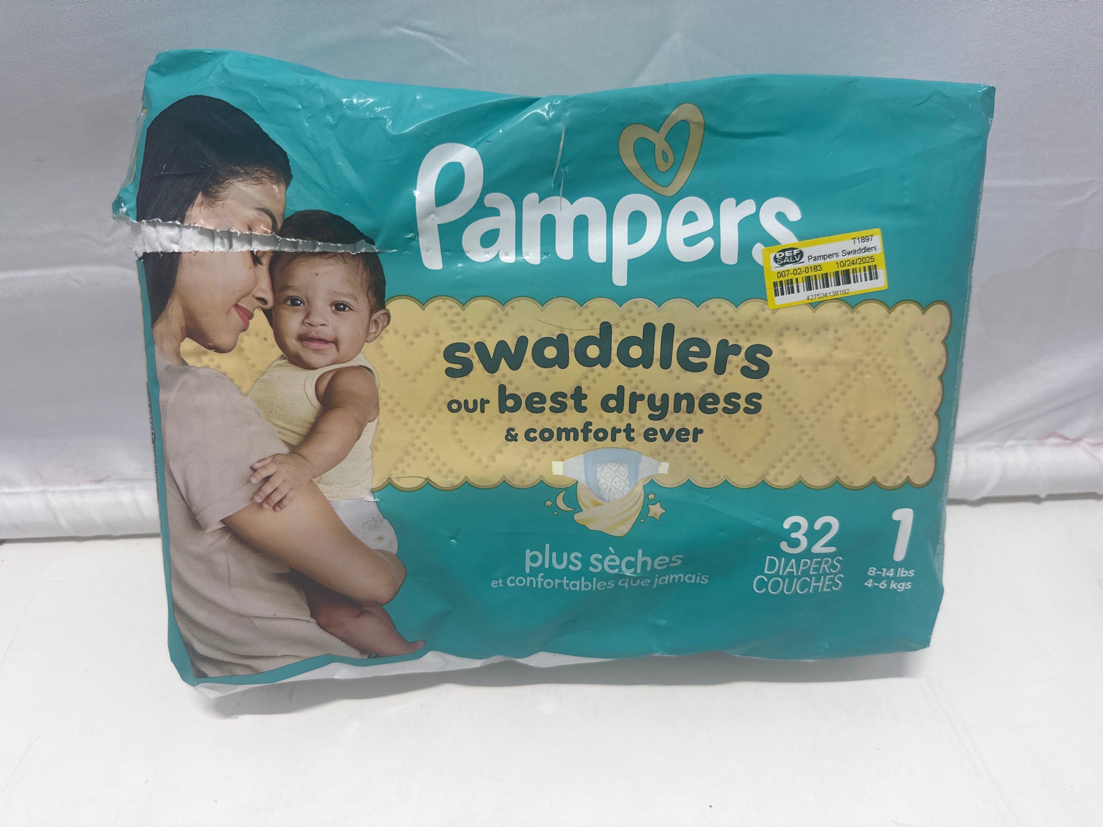 Pampers Swaddlers Diapers Size 1 (32 Count, 8–14 lbs)