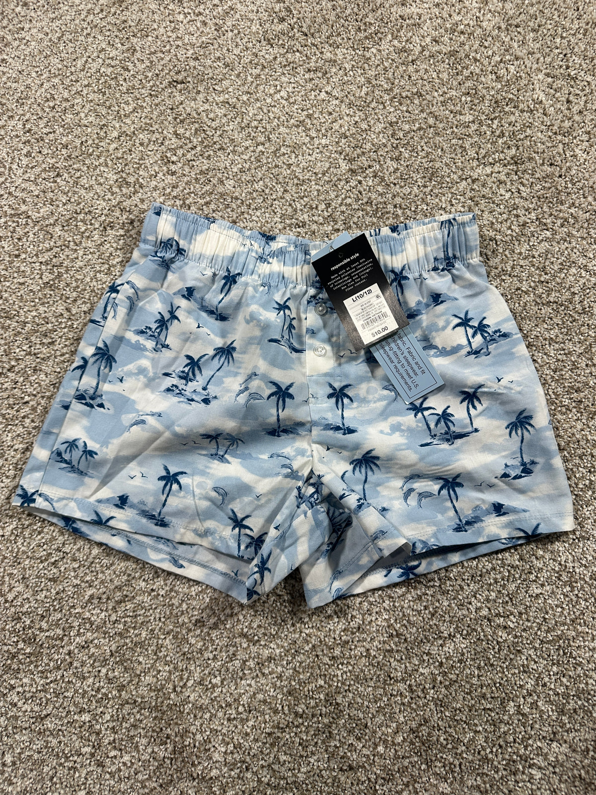 art class boys tropical sleep shorts size L (10/12)