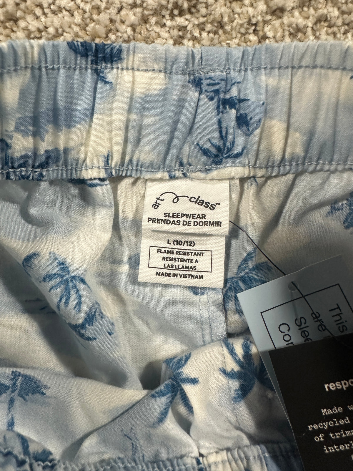 art class boys tropical sleep shorts size L (10/12)