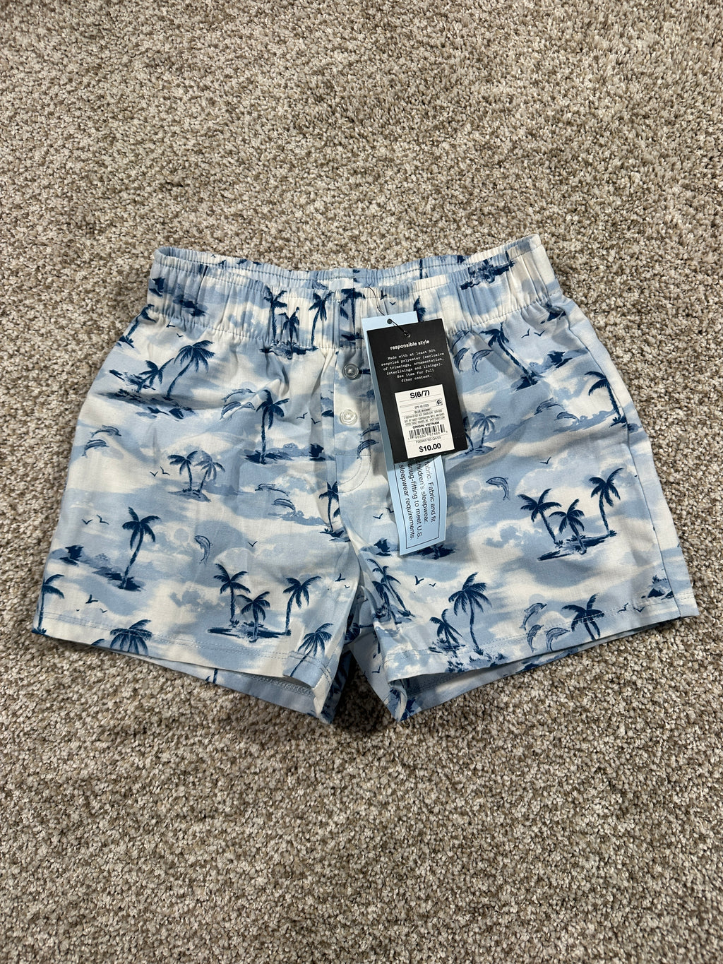 art class boys tropical sleep shorts size S (6/7)