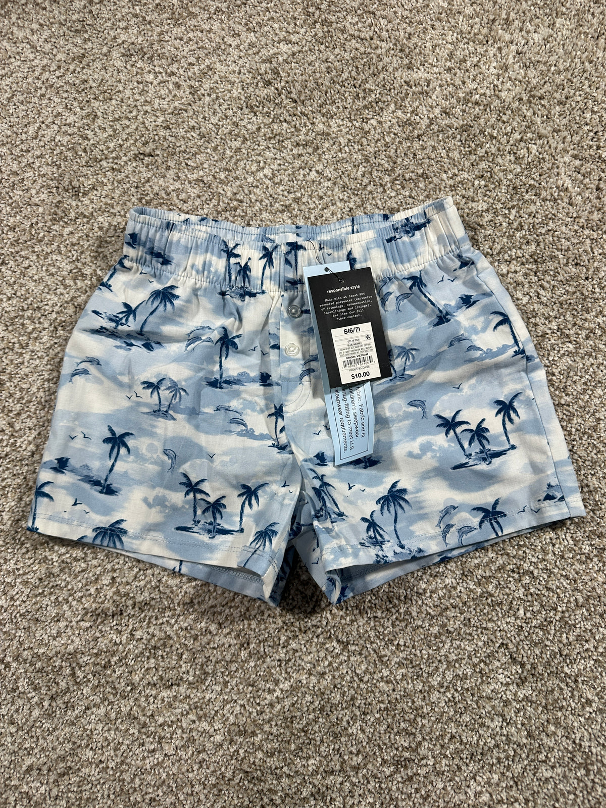 art class boys tropical sleep shorts size S (6/7)