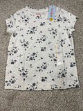 Cat & Jack girls black and white floral classic short-sleeve T-shirt, size S (6/7)