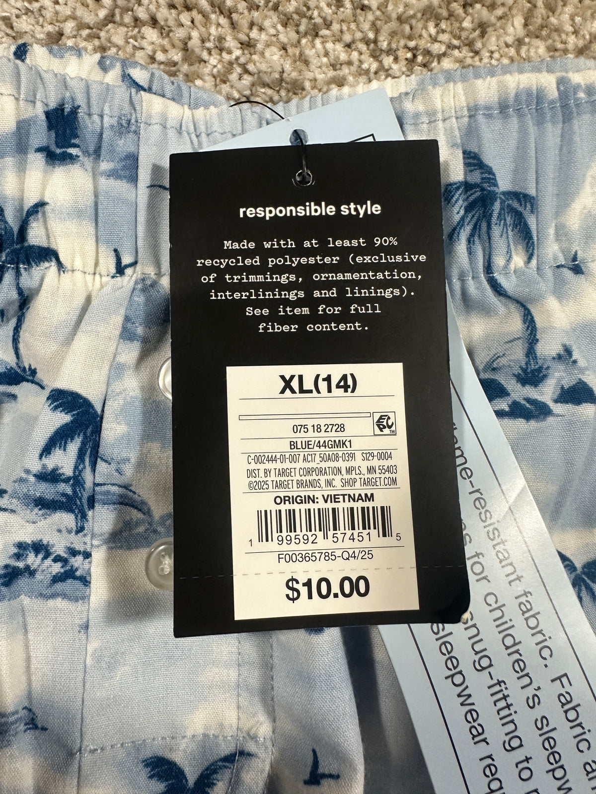 art class boys tropical sleep shorts size XL (14)