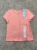 Cat & Jack Girls Peach Pink Fitted Short Sleeve T-Shirt XS 4/5