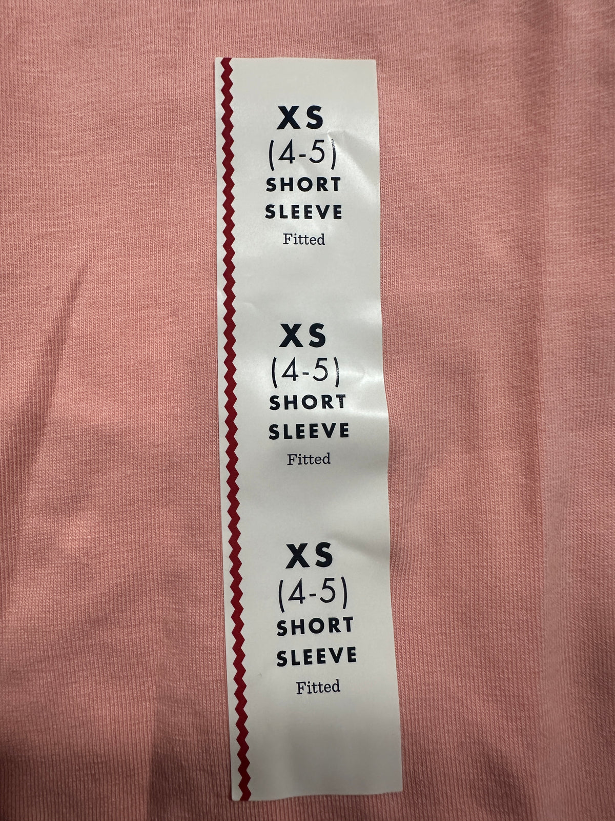 Cat & Jack Girls Peach Pink Fitted Short Sleeve T-Shirt XS 4/5