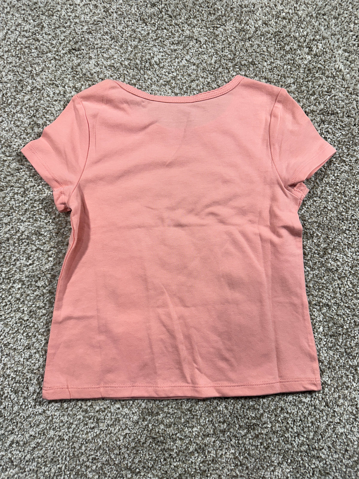 Cat & Jack Girls Peach Pink Fitted Short Sleeve T-Shirt XS 4/5