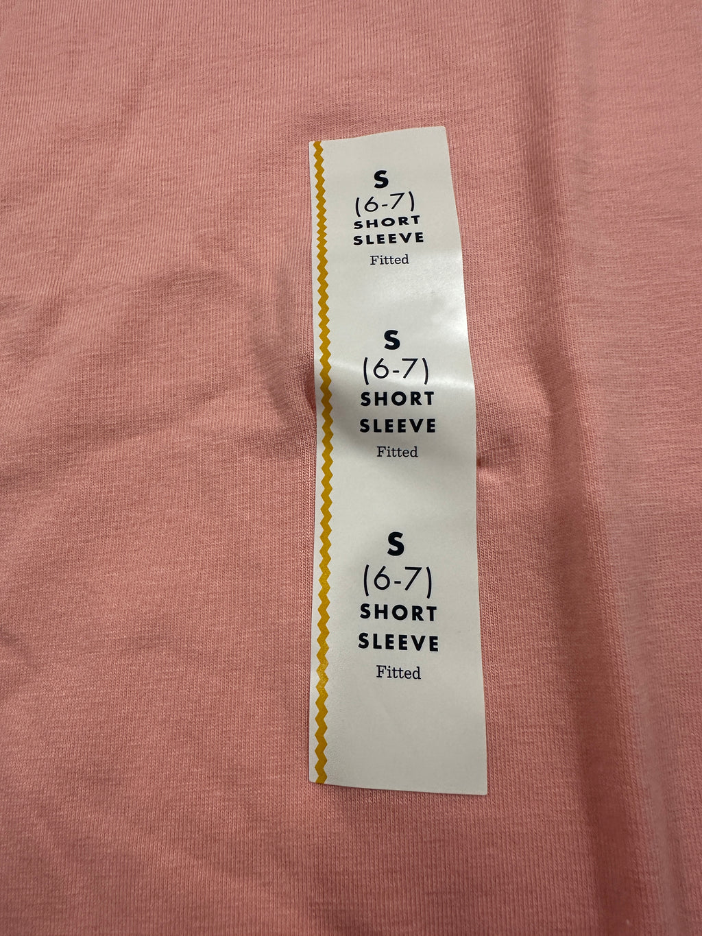 Cat & Jack Girls Peach Pink Fitted Short Sleeve T-Shirt S 6/7 NWT