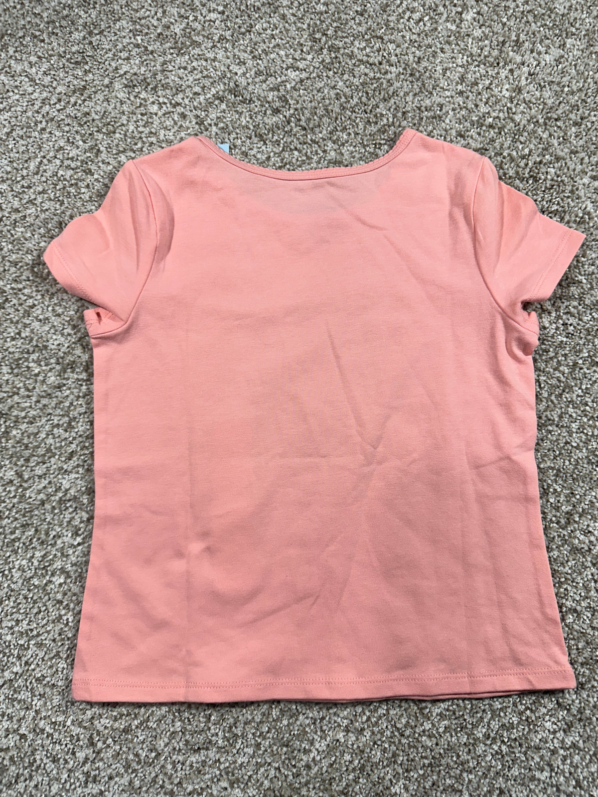 Cat & Jack Girls Peach Pink Fitted Short Sleeve T-Shirt S 6/7 NWT