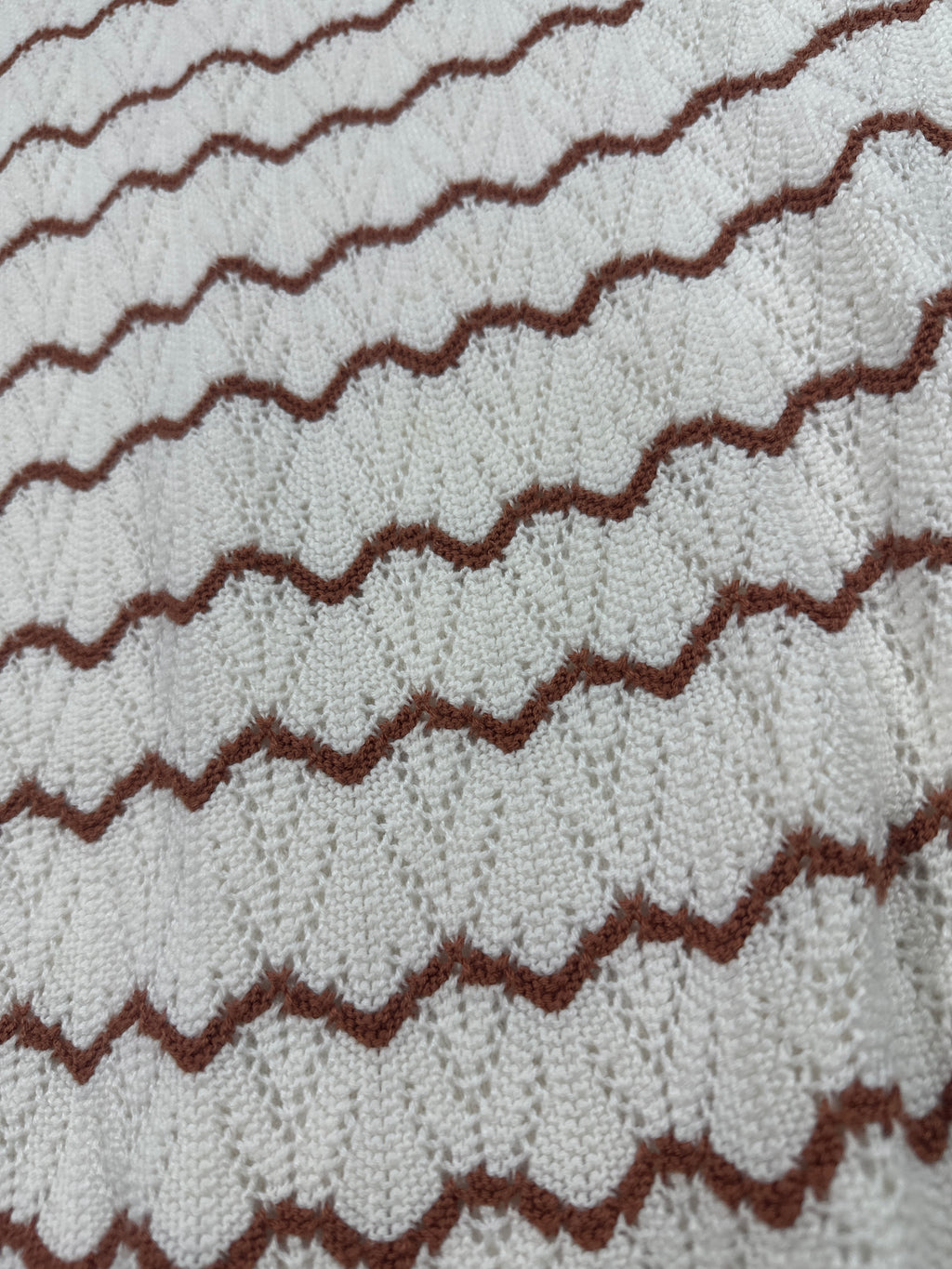 Cat & Jack girls cream and brown knit dress detail 2