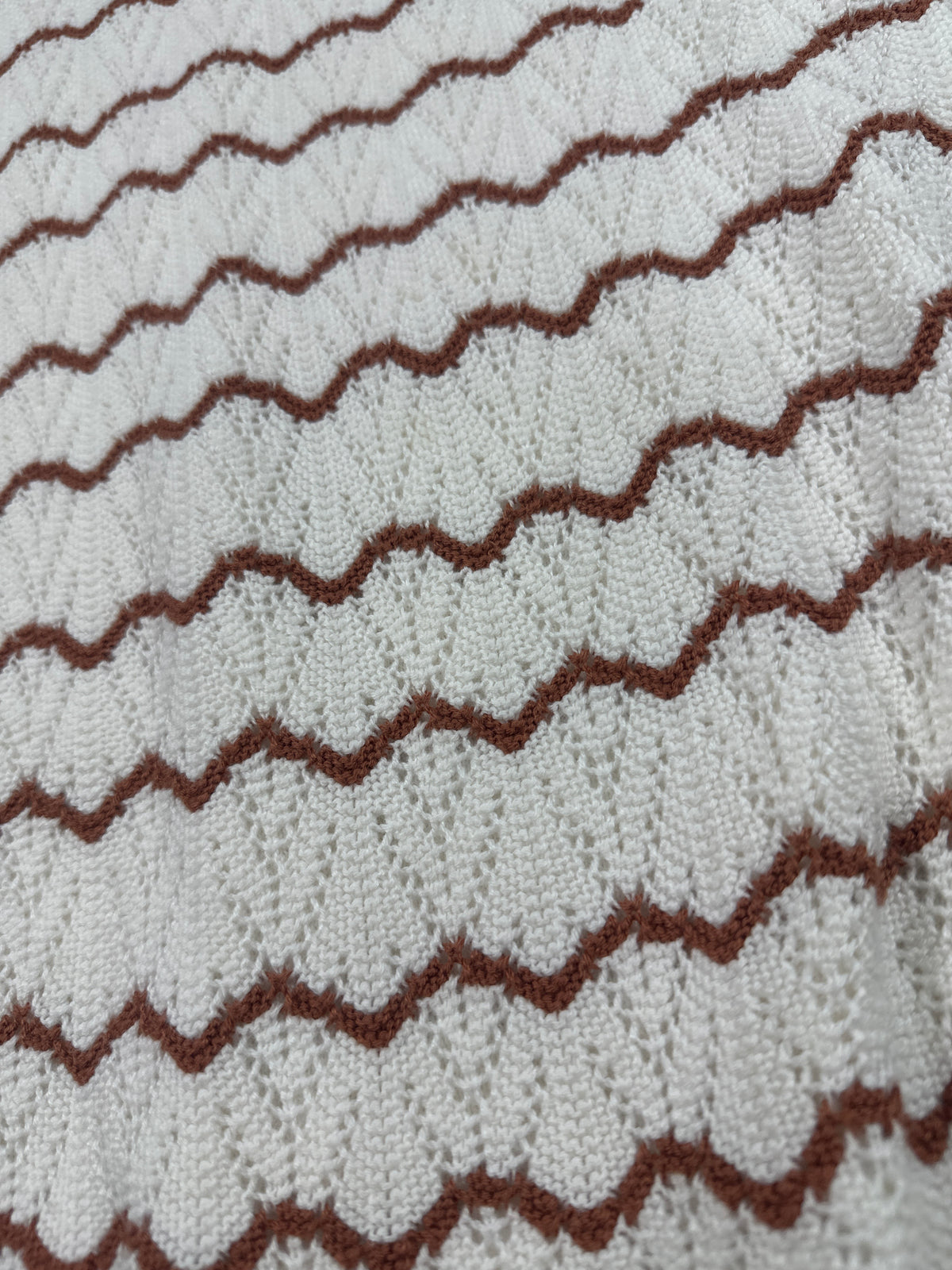 Cat & Jack girls cream and brown knit dress detail 2