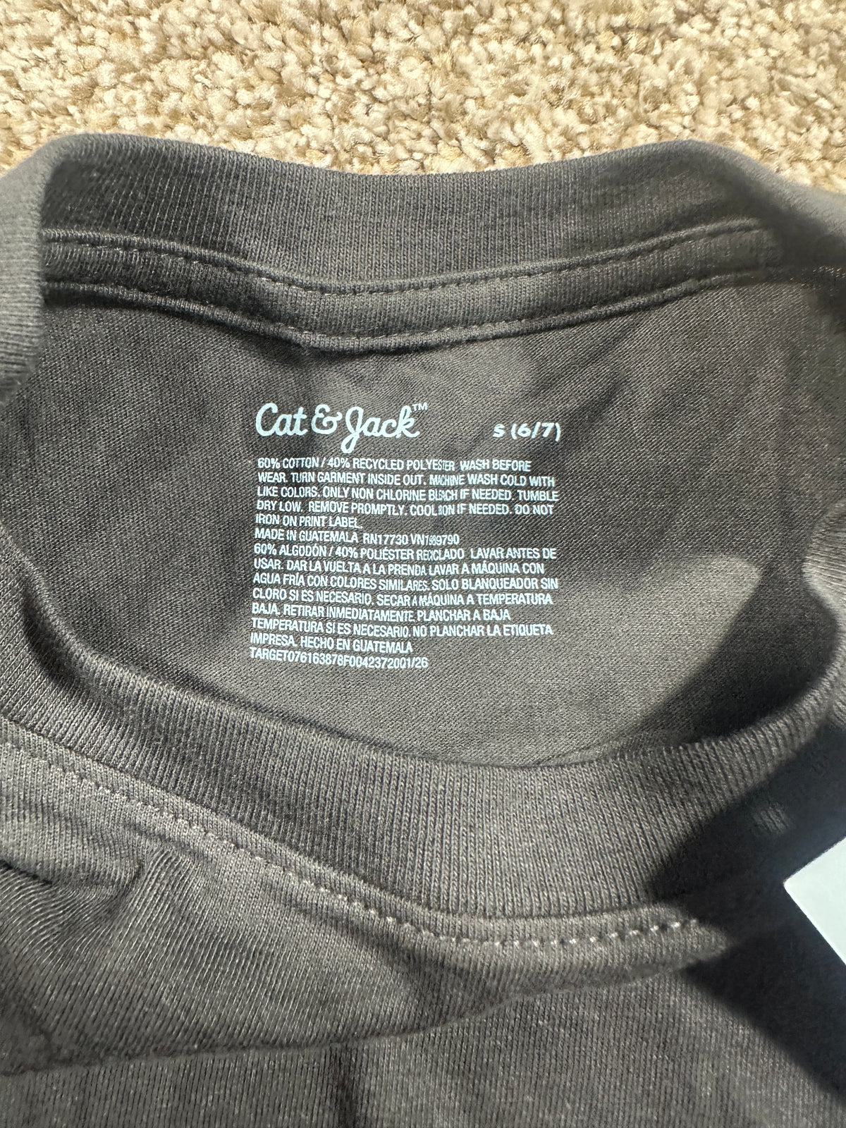 Cat & Jack charcoal sleeveless tank top size S (6/7)