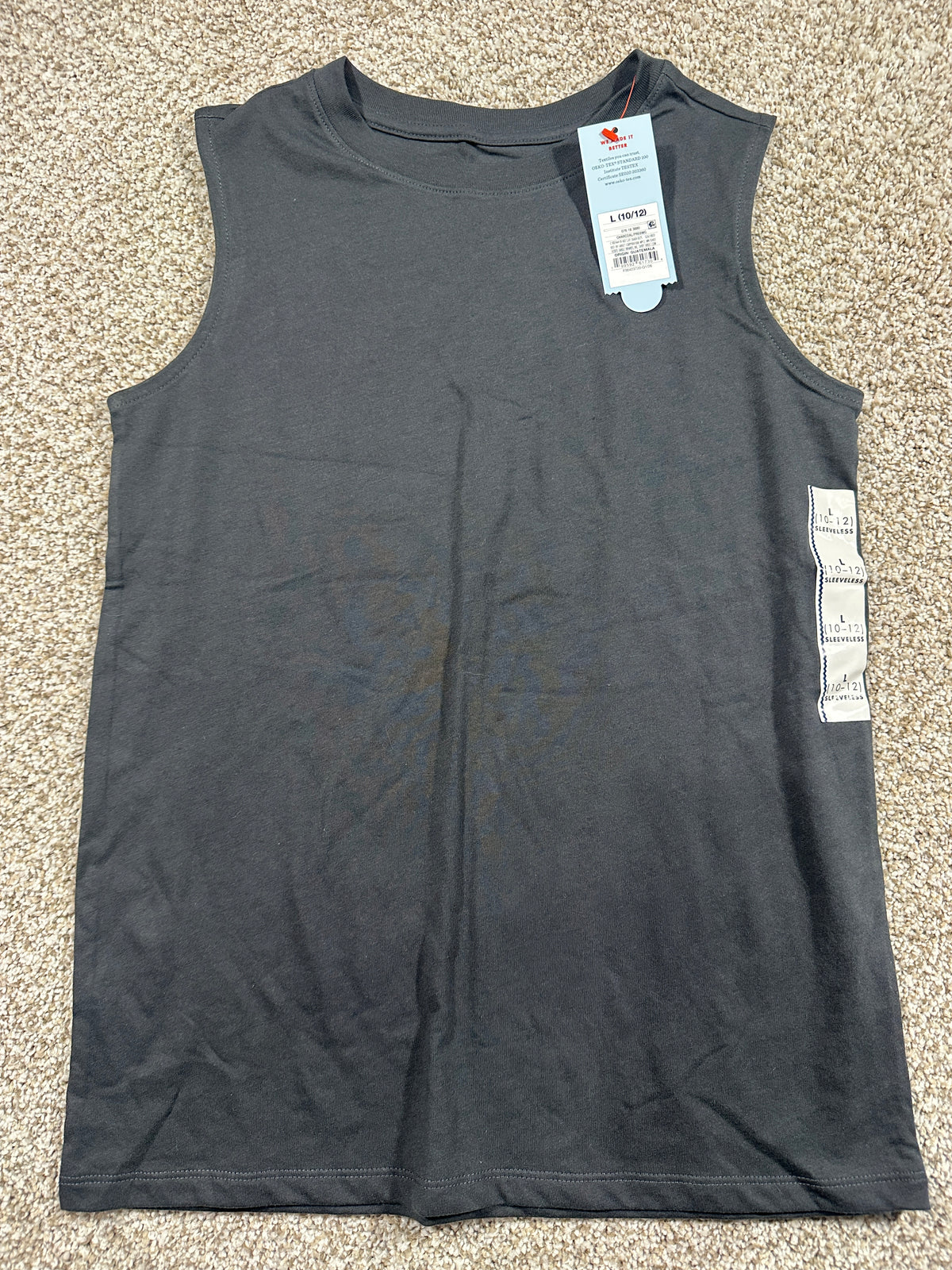 Cat & Jack charcoal sleeveless tank top size L (10/12)