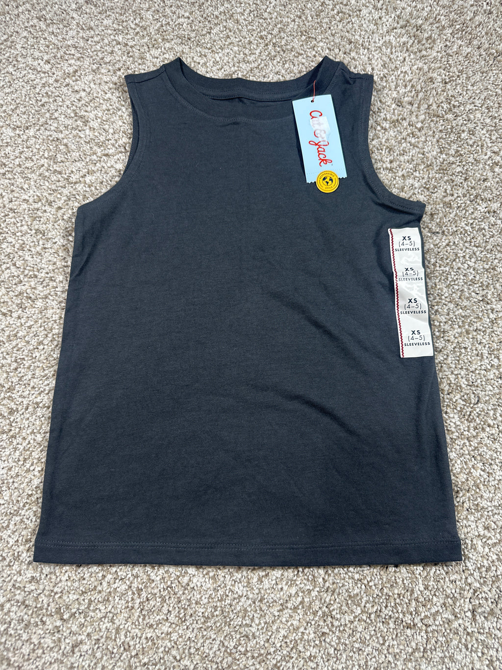 Cat & Jack Charcoal Sleeveless Tank Top Size XS 4/5