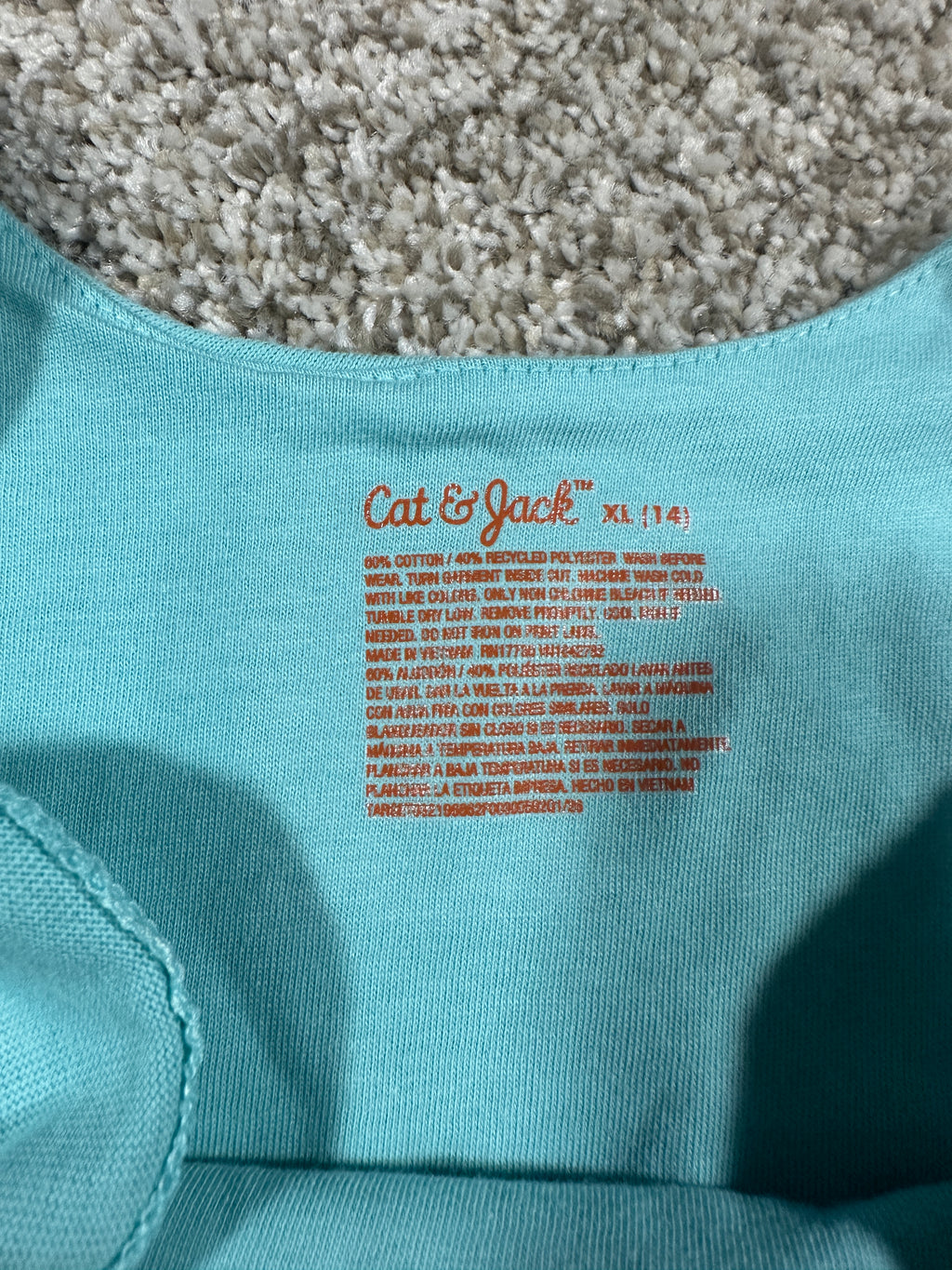 Cat & Jack girls light aqua polka dot maxi dress, size XL 14