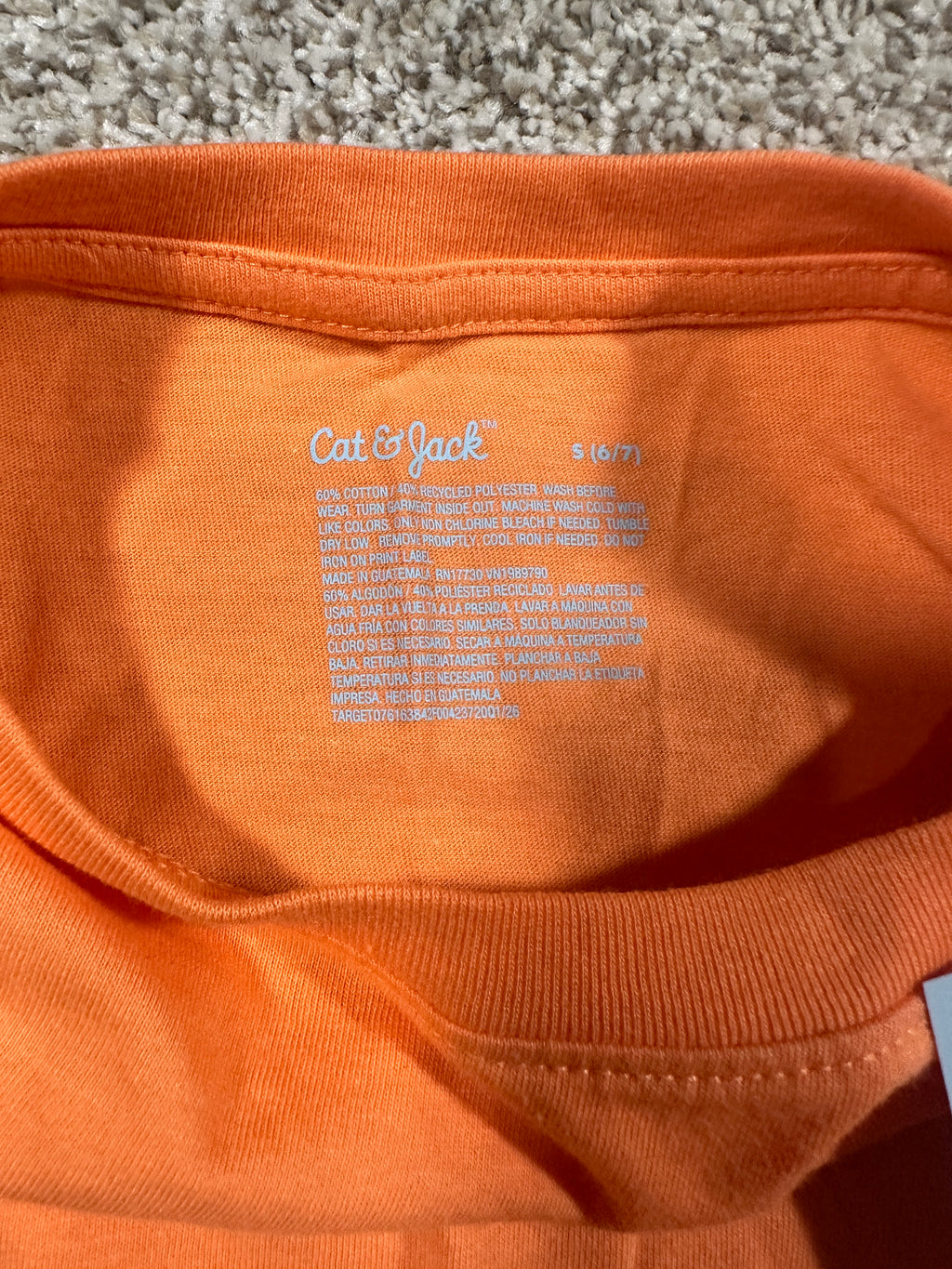 Cat & Jack orange sleeveless tank top size S (6/7)