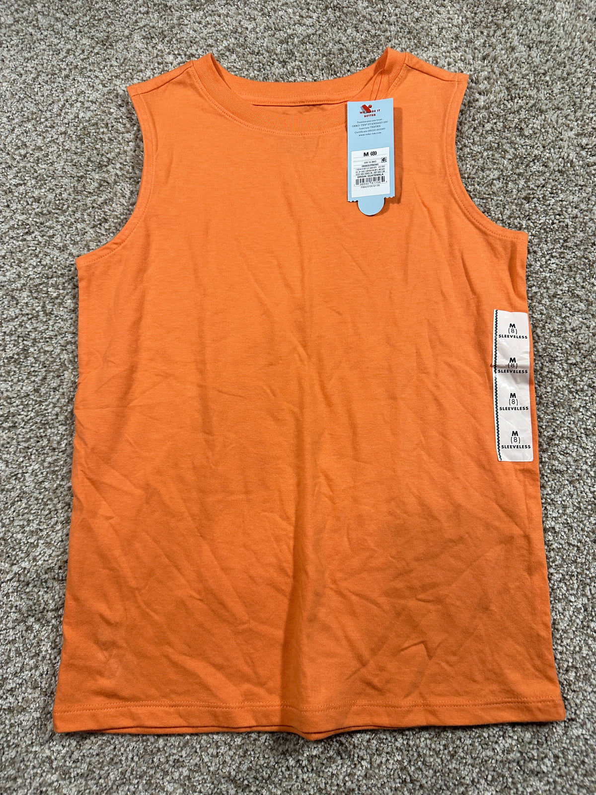 Cat & Jack orange sleeveless tank top size M (8)