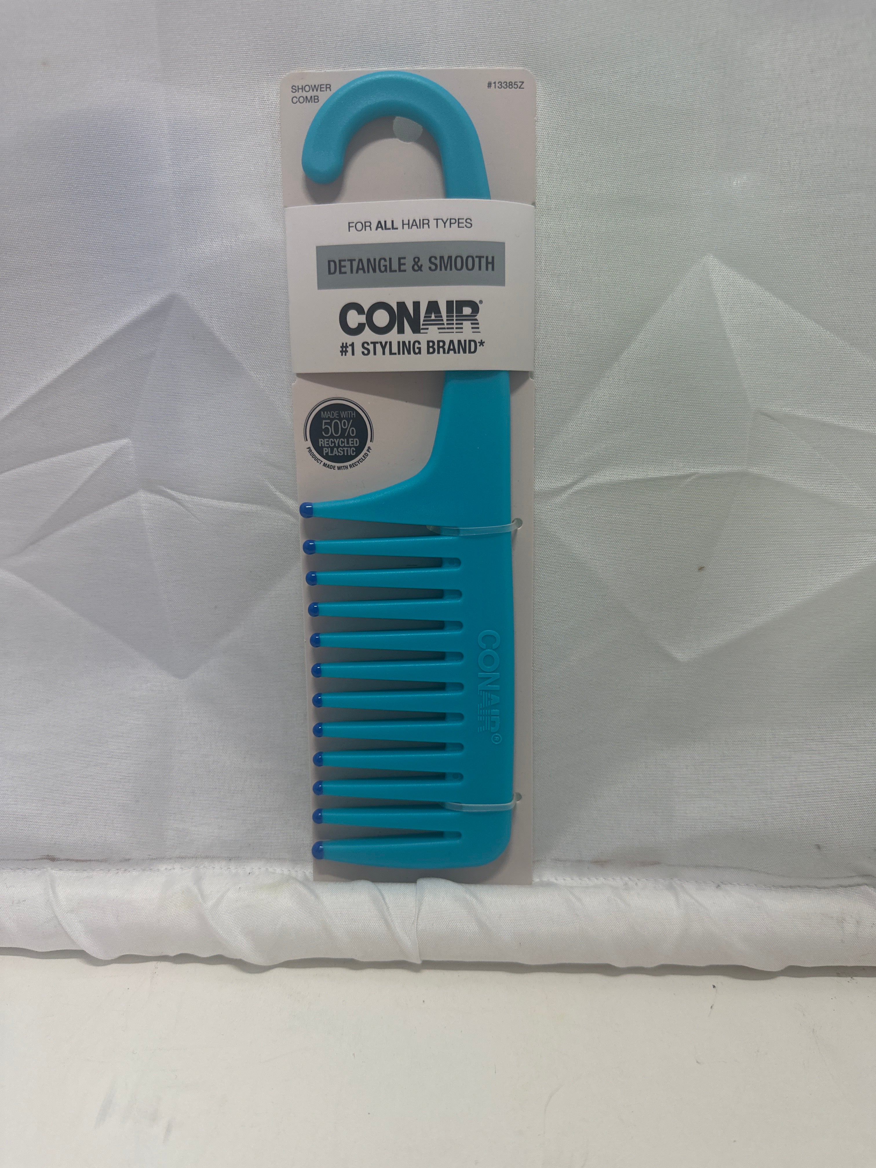 Conair Shower Comb Detangle & Smooth Wide Tooth Comb Blue