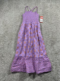 Cat & Jack girls lilac floral smocked maxi dress, size XS 4/5