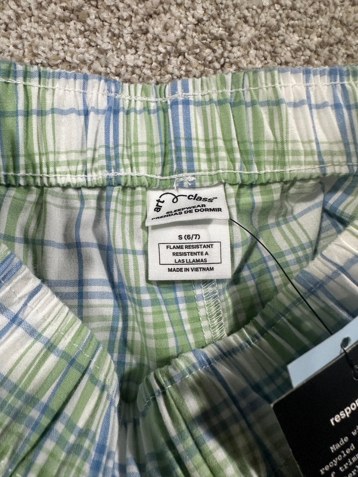 Art Class Green and Blue Plaid Sleep Shorts Size S (6/7) - photo 3