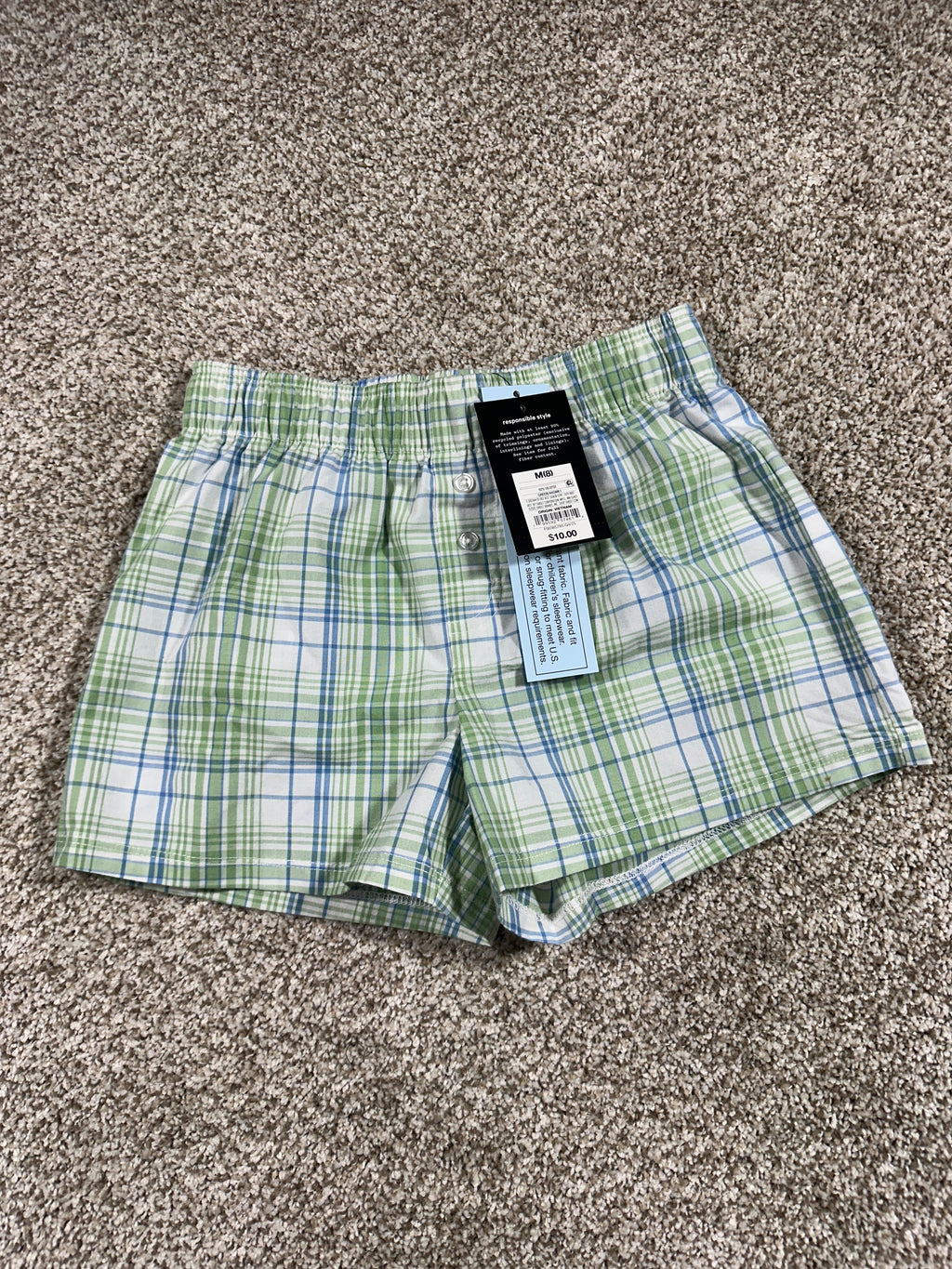 Art Class Green and Blue Plaid Sleep Shorts Size M (8) - photo 1