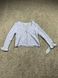 Cat & Jack Girls Pale Lavender Pointelle Tie Front Cardigan Size M 8 — photo 1