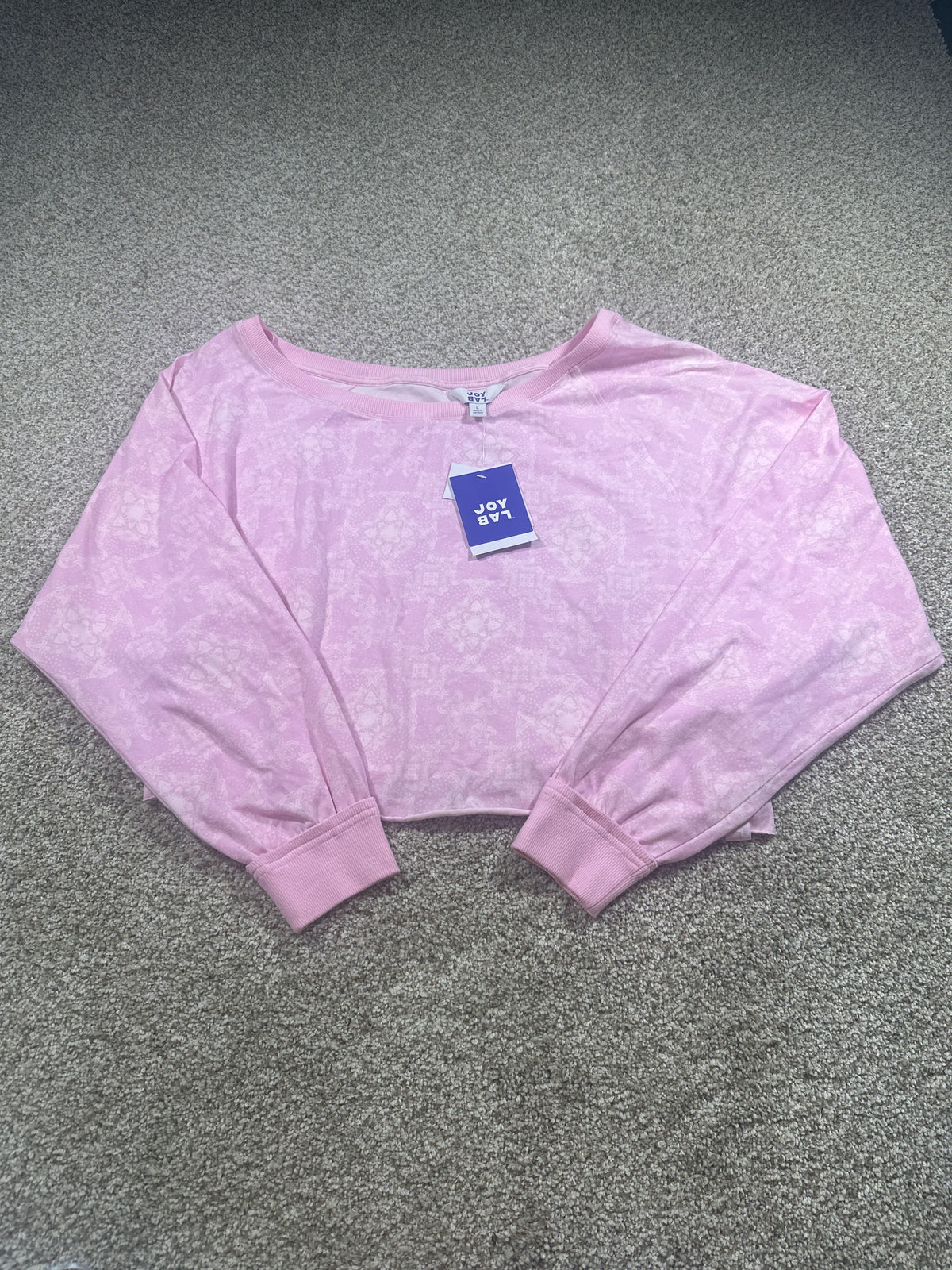 JoyLab Women's Cropped Fit Sleeve Tee Pink Tulle Size L - photo 1