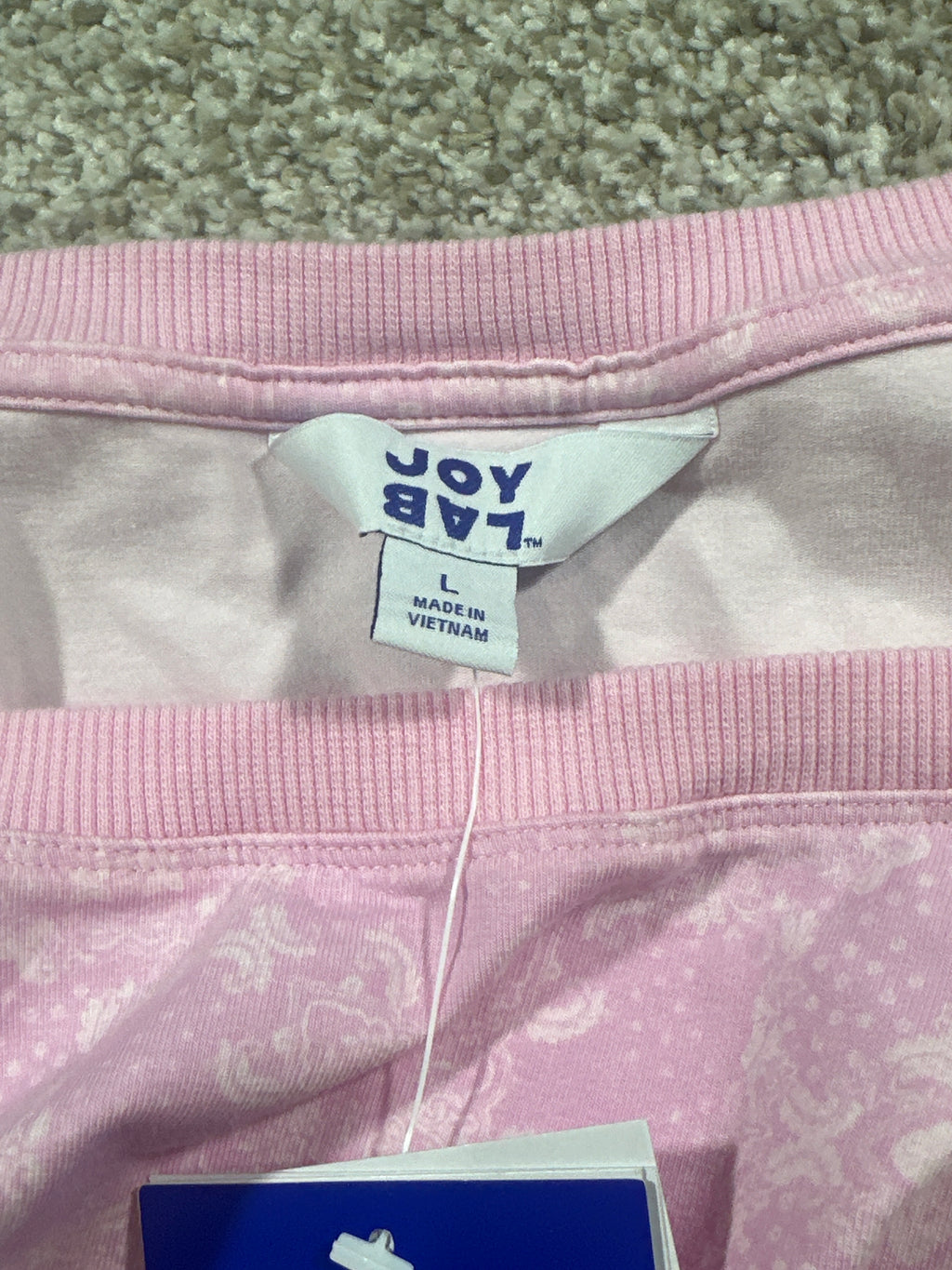 JoyLab Women's Cropped Fit Sleeve Tee Pink Tulle Size L - photo 4