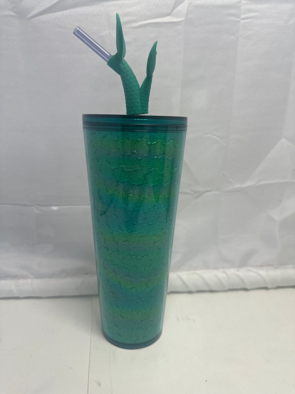 Starbucks Textured Cold Cup with Mermaid Tail straw