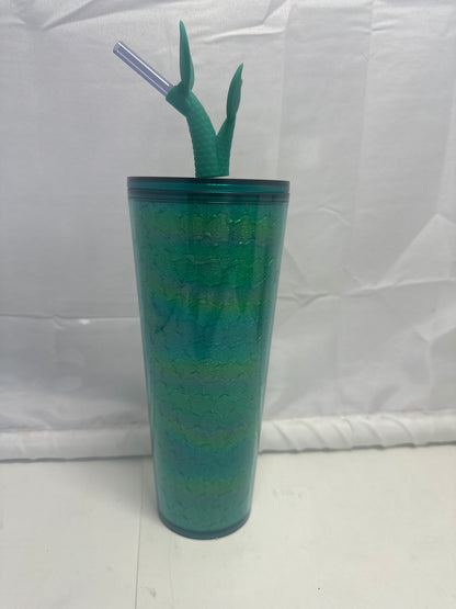 Starbucks Textured Cold Cup with Mermaid Tail straw