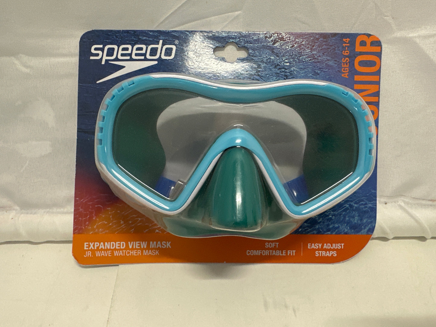 Speedo Jr. Wave Watcher Swim Mask – Teal & White