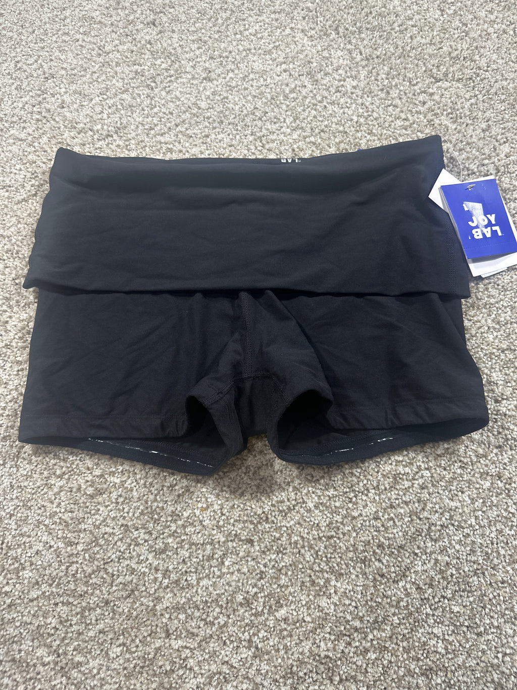 JoyLab women's black low-rise built-in shorts front view