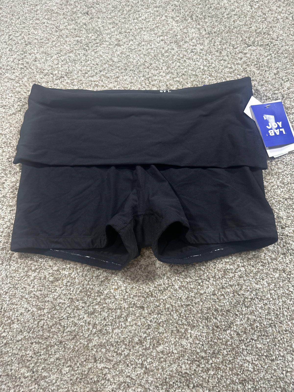 JoyLab women's black low-rise built-in shorts front view