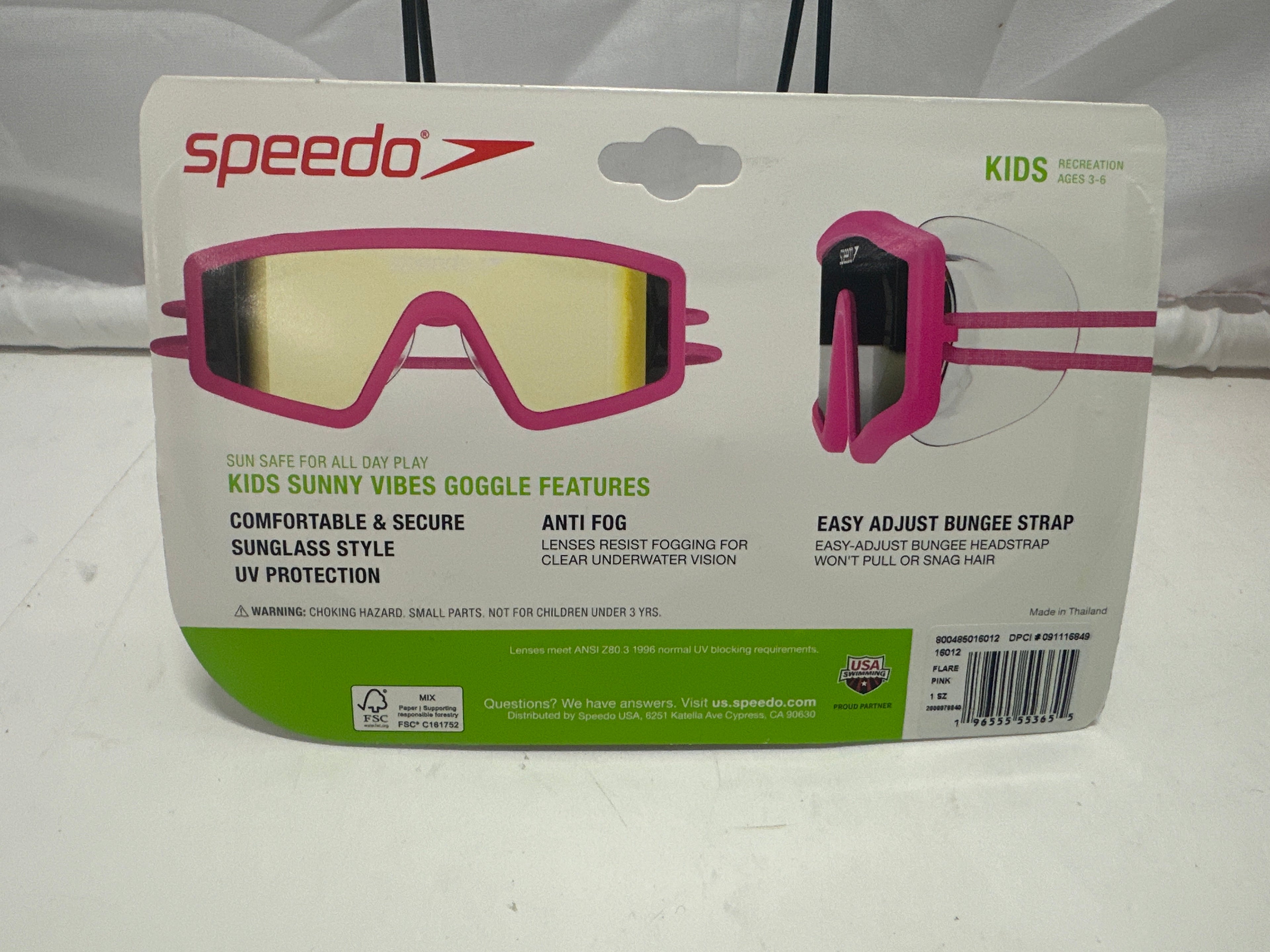Speedo Kids Sunny Vibes Swim Goggles Pink Frame with Tinted Lenses