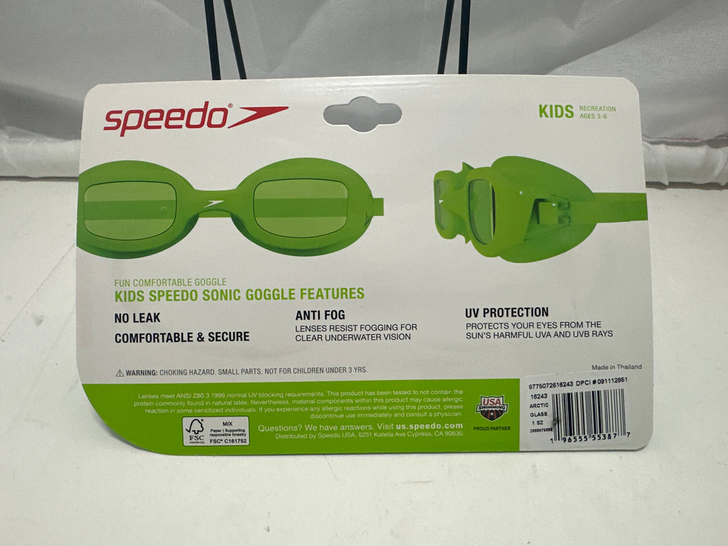 Speedo Kids Sonic Swim Goggles Mint Green Frame