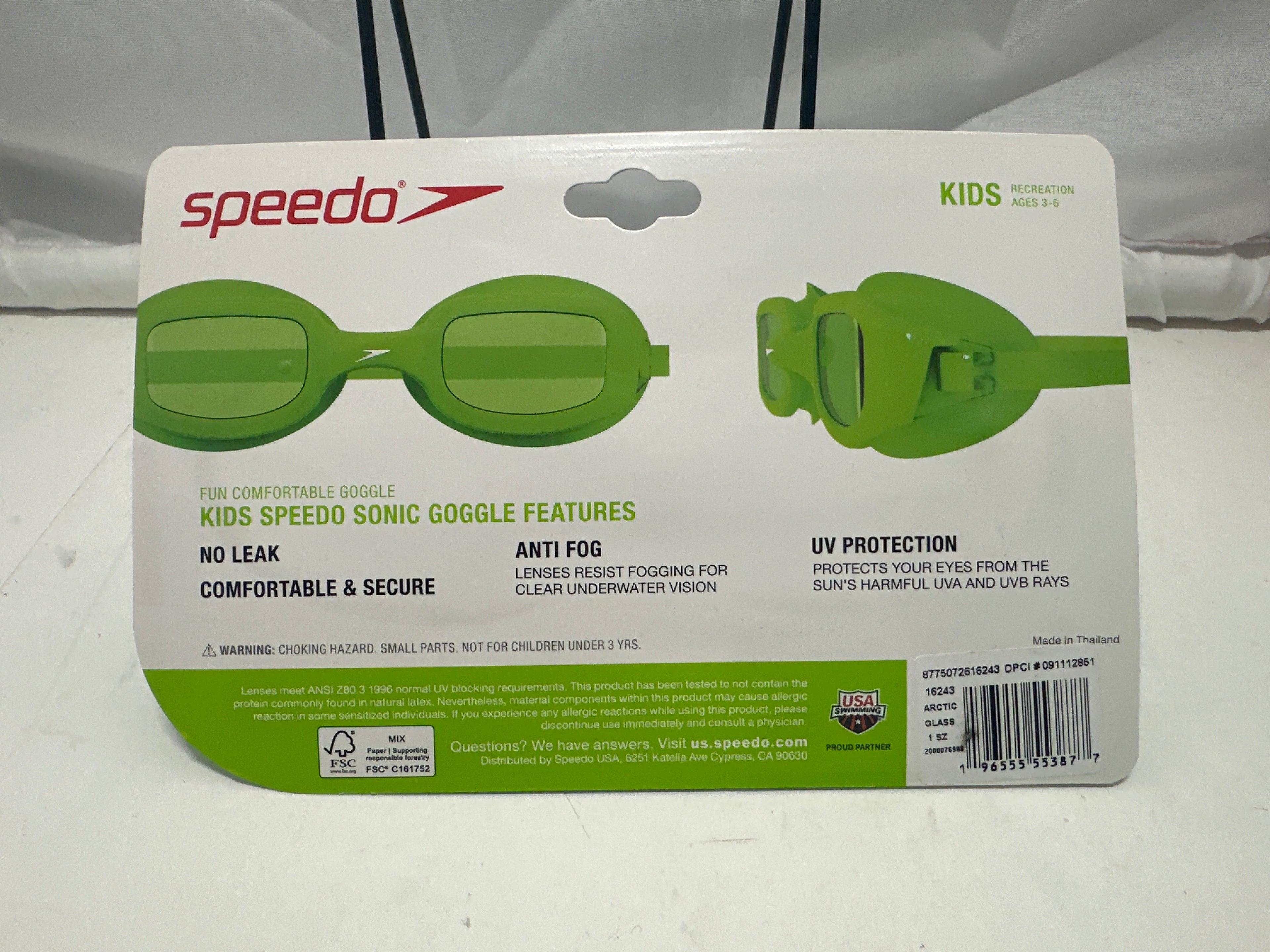 Speedo Kids Sonic Swim Goggles Mint Green Frame